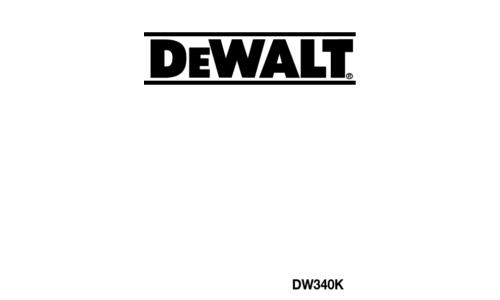 DeWalt DW340K User Manual