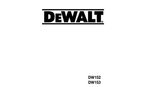 DeWalt DW153 User Manual