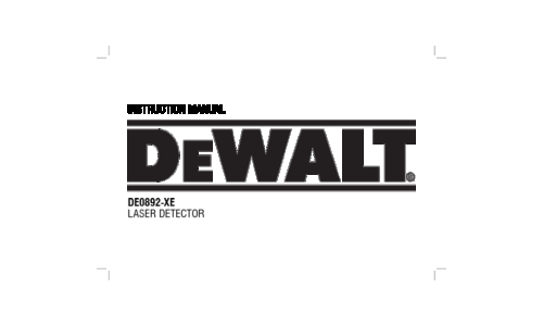DeWalt DW089-XE User Manual