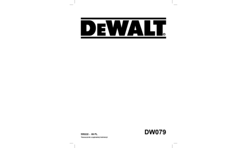 DeWalt DW079 User Manual