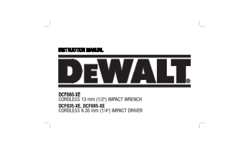 DeWalt DCF835 User Manual