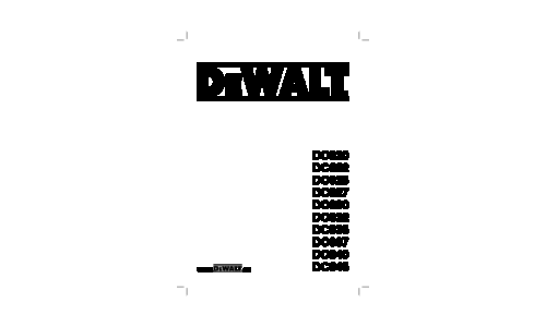 DeWalt DC840 User Manual