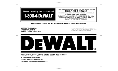 DeWalt DC616 User Manual