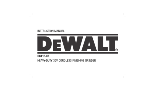 DeWalt DC415 User Manual