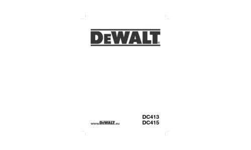 DeWalt DC413 User Manual