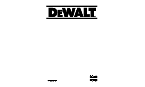 DeWalt DC380 DC385 Recip Saw User Manual