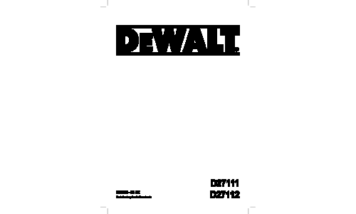 DeWalt D27111 D27112 User Manual