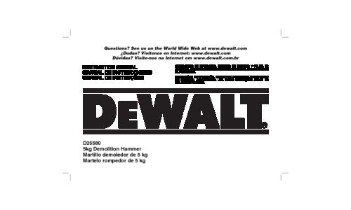 DeWalt D25580 Instruction manual