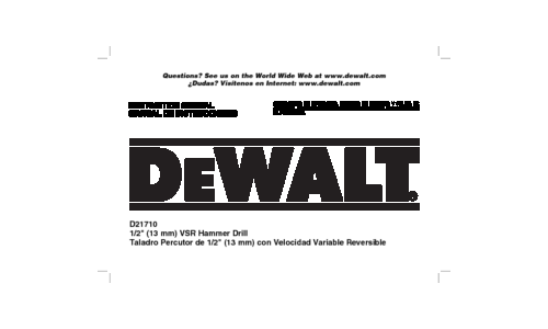 DeWalt D21710 User Manual