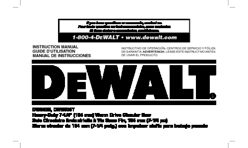 DeWalt Cordless Saw DWS535 User Manual