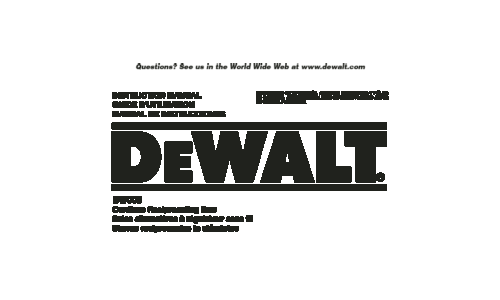 DeWalt Cordless Saw DW008 User Manual