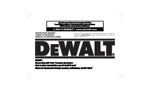 DeWalt Cordless Saw DCS371 User Manual