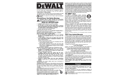 DeWalt Battery Charger DC9094 User Manual