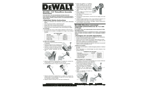 DeWalt Automobile Parts D514302 User Manual