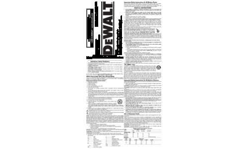 DeWalt Automobile Accessories DC012 User Manual
