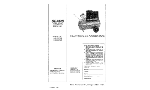 Craftsman Air Compressor 919.176730 User Manual