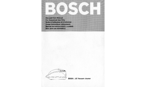 Bosch Power Tools Vacuum Cleaner BSG81 User Manual