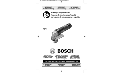 Bosch Power Tools Trimmer PS70-2A User Manual
