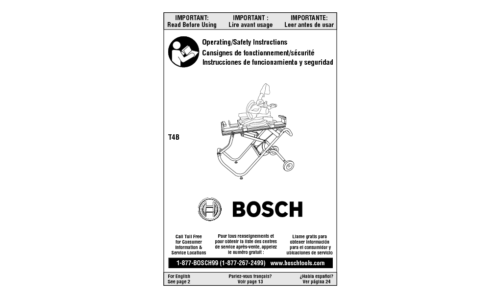 Bosch Power Tools Saw T4B User Manual