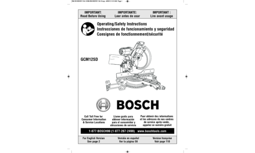 Bosch Power Tools Saw GCM12SD User Manual