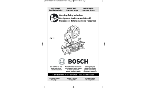 Bosch Power Tools Saw CM12 User Manual
