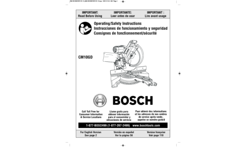 Bosch Power Tools Saw CM10GD User Manual