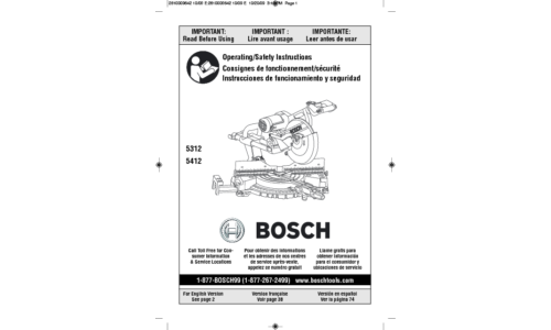 Bosch Power Tools Saw 5312 User Manual