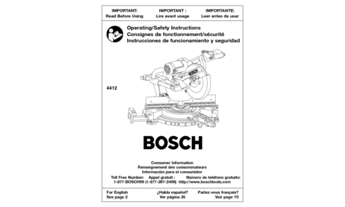 Bosch Power Tools Saw 4412 User Manual