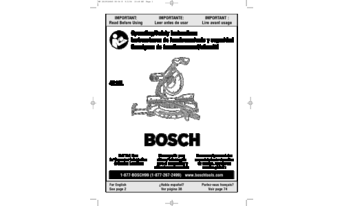 Bosch Power Tools Saw 4212L User Manual