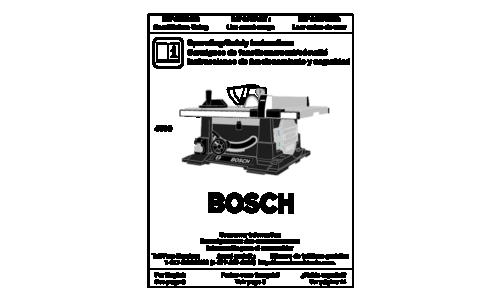 Bosch Power Tools Saw 4000 User Manual