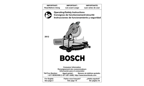 Bosch Power Tools Saw 3912 User Manual