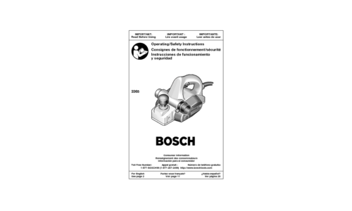 Bosch Power Tools Saw 3365 User Manual