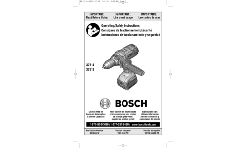 Bosch Power Tools Drill 37614 User Manual