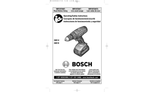 Bosch Power Tools Drill 36614 User Manual