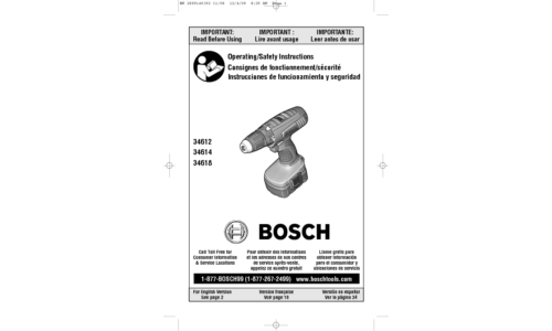 Bosch Power Tools Drill 34612 User Manual