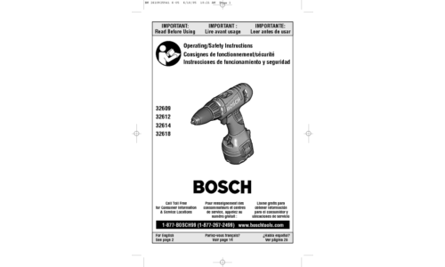 Bosch Power Tools Drill 32609 User Manual