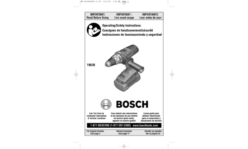 Bosch Power Tools Drill 18636 User Manual