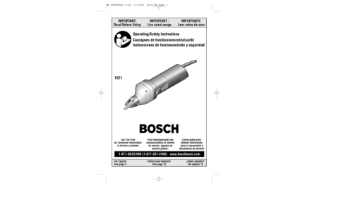 Bosch Power Tools Drill 1521 User Manual