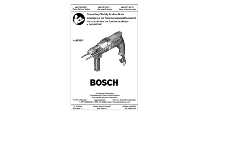 Bosch Power Tools Drill 1199VSR User Manual