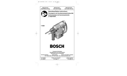 Bosch Power Tools Drill 11524 User Manual