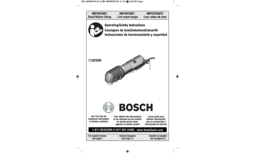 Bosch Power Tools Drill 1132VSR User Manual