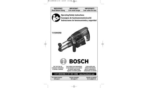 Bosch Power Tools Drill 11250VSRD User Manual