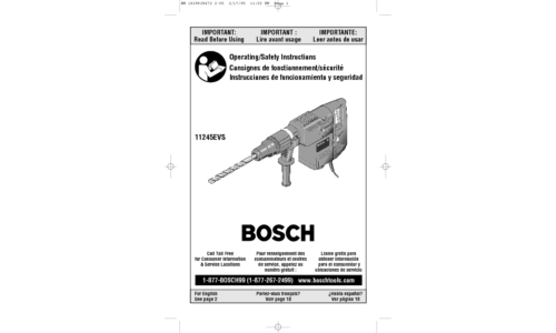 Bosch Power Tools Drill 11245EVS User Manual