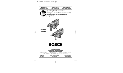 Bosch Power Tools Drill 11241EVS User Manual