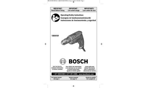 Bosch Power Tools Drill 1006VSR User Manual