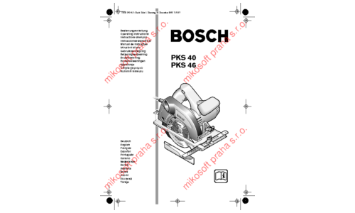 Bosch Power Tools Cordless Saw PKS 40 User Manual