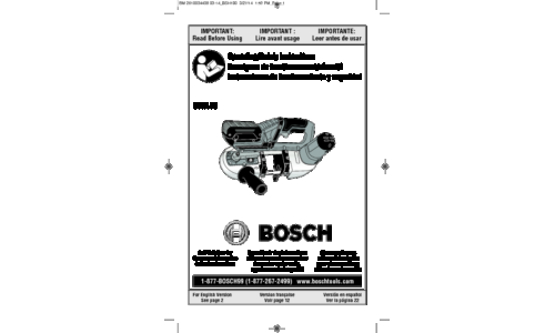 Bosch Power Tools Cordless Saw BSH180-01 User Manual