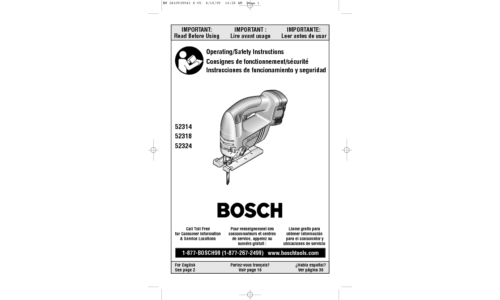 Bosch Power Tools Cordless Saw 52314 User Manual