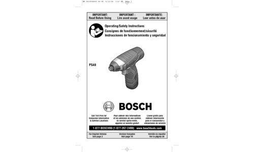 Bosch Power Tools Cordless Drill PS40-2 User Manual