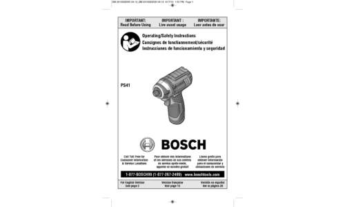 Bosch Power Tools Cordless Drill CLPK27-120 User Manual